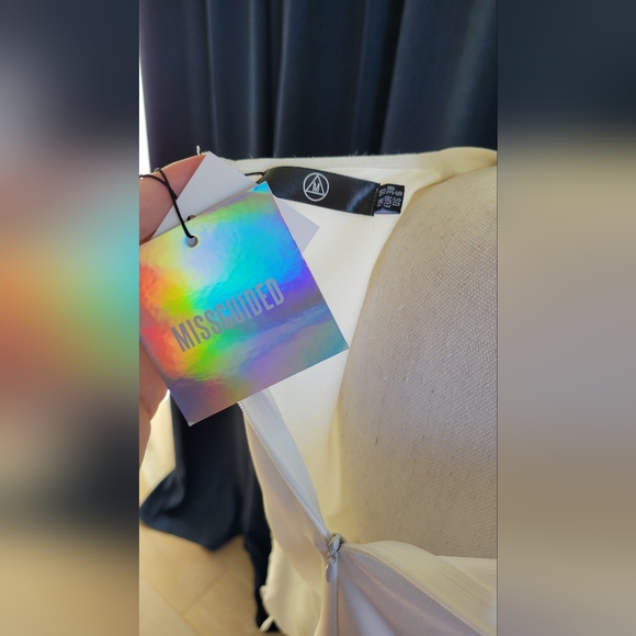 MISSGUIDED | White Tie Sleeve Dress - Picture 10 of 10